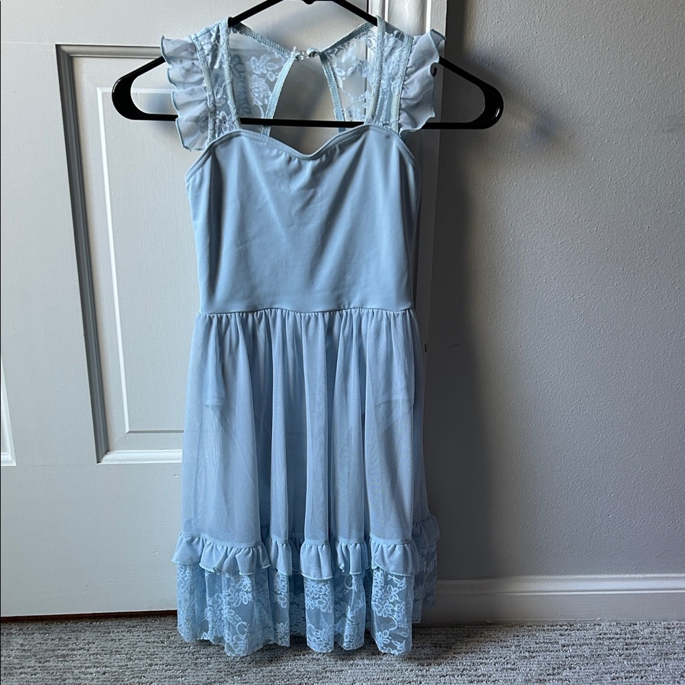 Weissman Light Blue Lace Dance Costume